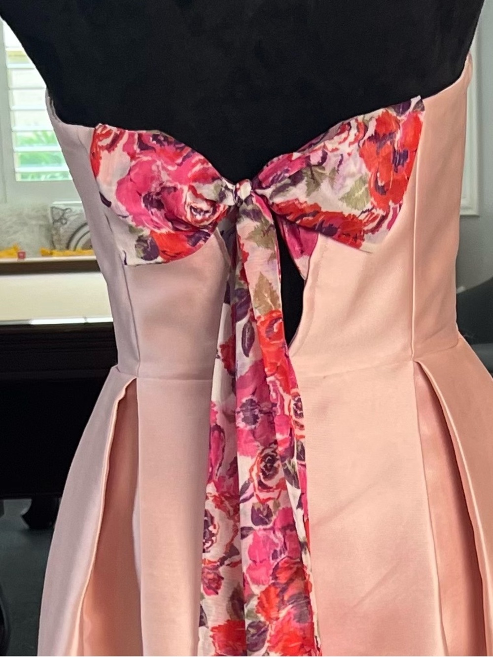 Parker Strapless Blush Pink High-Low Satin Dress - Picture 8 of 16